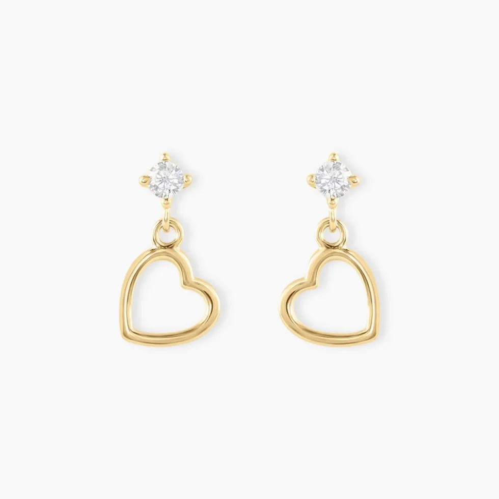 Boucles D'oreilles Pendantes Euria Cœur Or Jaune