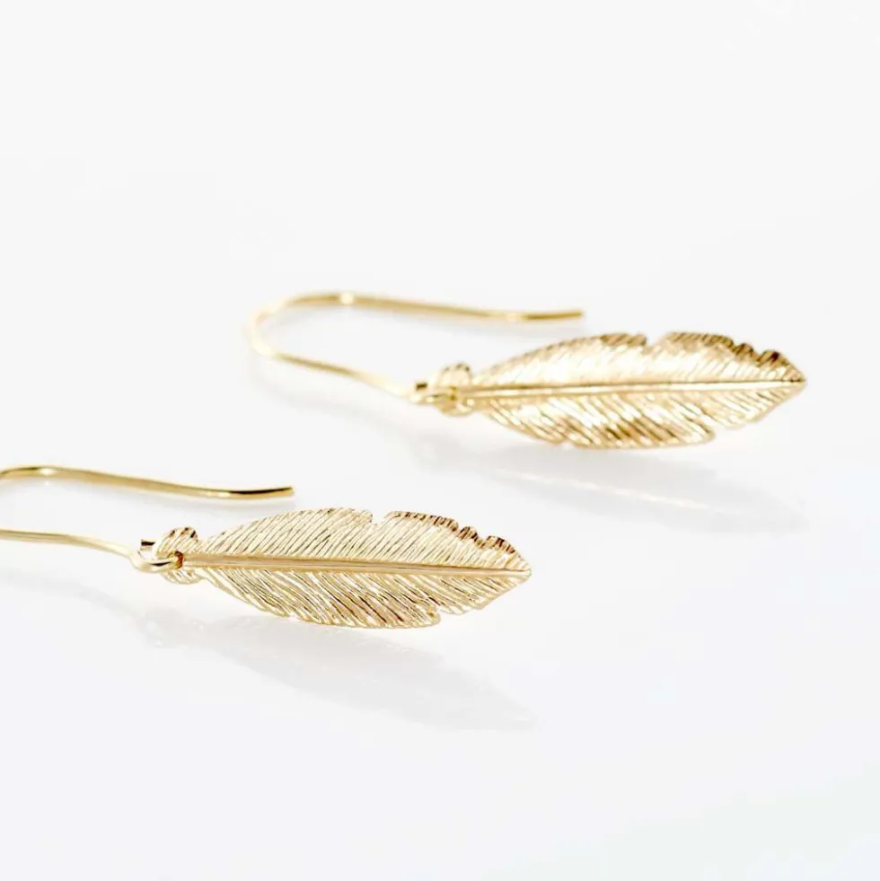 Boucles D'oreilles Pendantes Delphinium Or Jaune