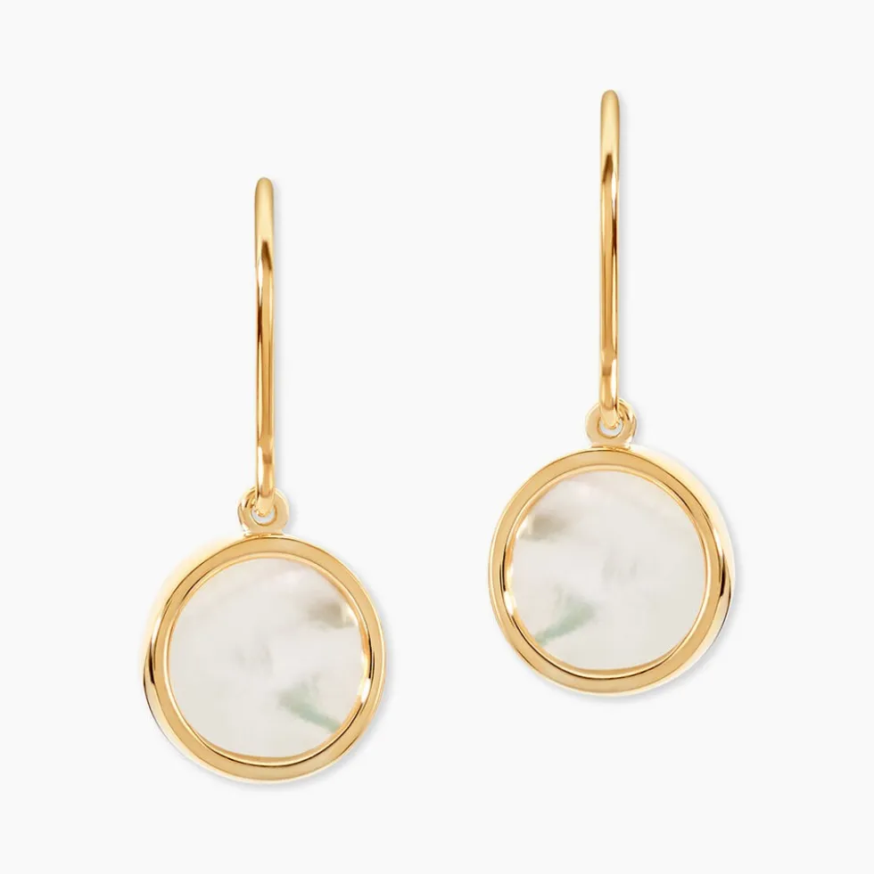 Boucles D'oreilles Pendantes Joana Or Jaune Nacre