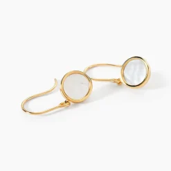 Boucles D'oreilles Pendantes Joana Or Jaune Nacre