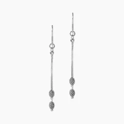 Boucles D'oreilles Pendantes Ninae Argent Blanc