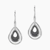 Boucles D'oreilles Pendantes Brewen Argent Blanc Céramique Et Oxyde