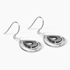 Boucles D'oreilles Pendantes Brewen Argent Blanc Céramique Et Oxyde