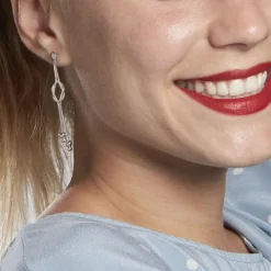Boucles D'oreilles Pendantes Mariana Argent Blanc