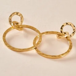 Boucles D'oreilles Pendantes Oia Acier Jaune