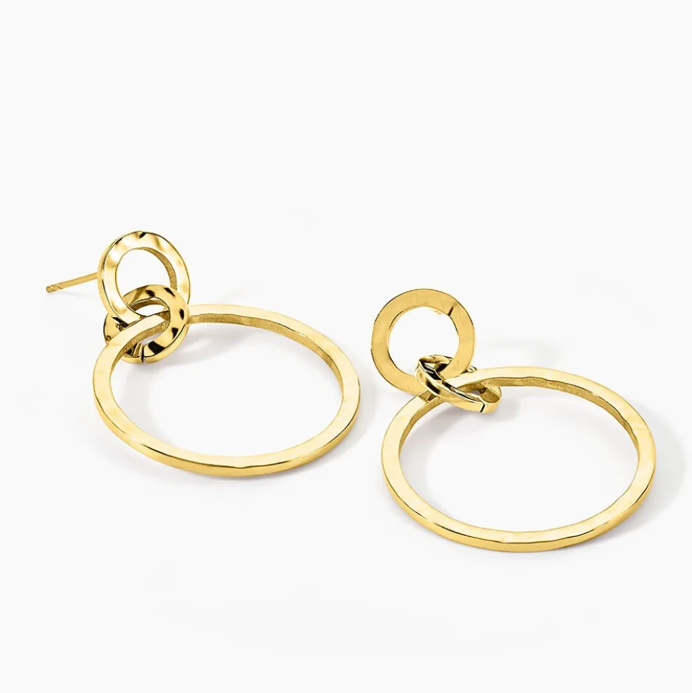 Boucles D'oreilles Pendantes Oia Acier Jaune
