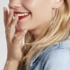 Boucles D'oreilles Pendantes Magel Argent Blanc