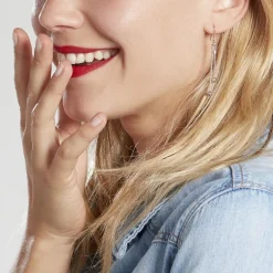 Boucles D'oreilles Pendantes Magel Argent Blanc