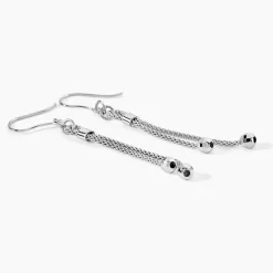 Boucles D'oreilles Pendantes Magel Argent Blanc