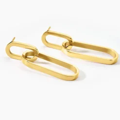 Boucles D'oreilles Pendantes Manille Acier Jaune