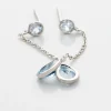 Boucles D'oreilles Pendantes Brenda Or Blanc Topaze
