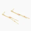Boucles D'oreilles Pendantes Reflets Pop Or Jaune Rhodochrosite