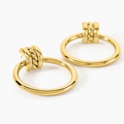 Boucles D'Oreilles Pendantes Cherish Acier Jaune