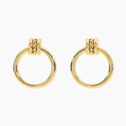 Boucles D'Oreilles Pendantes Cherish Acier Jaune