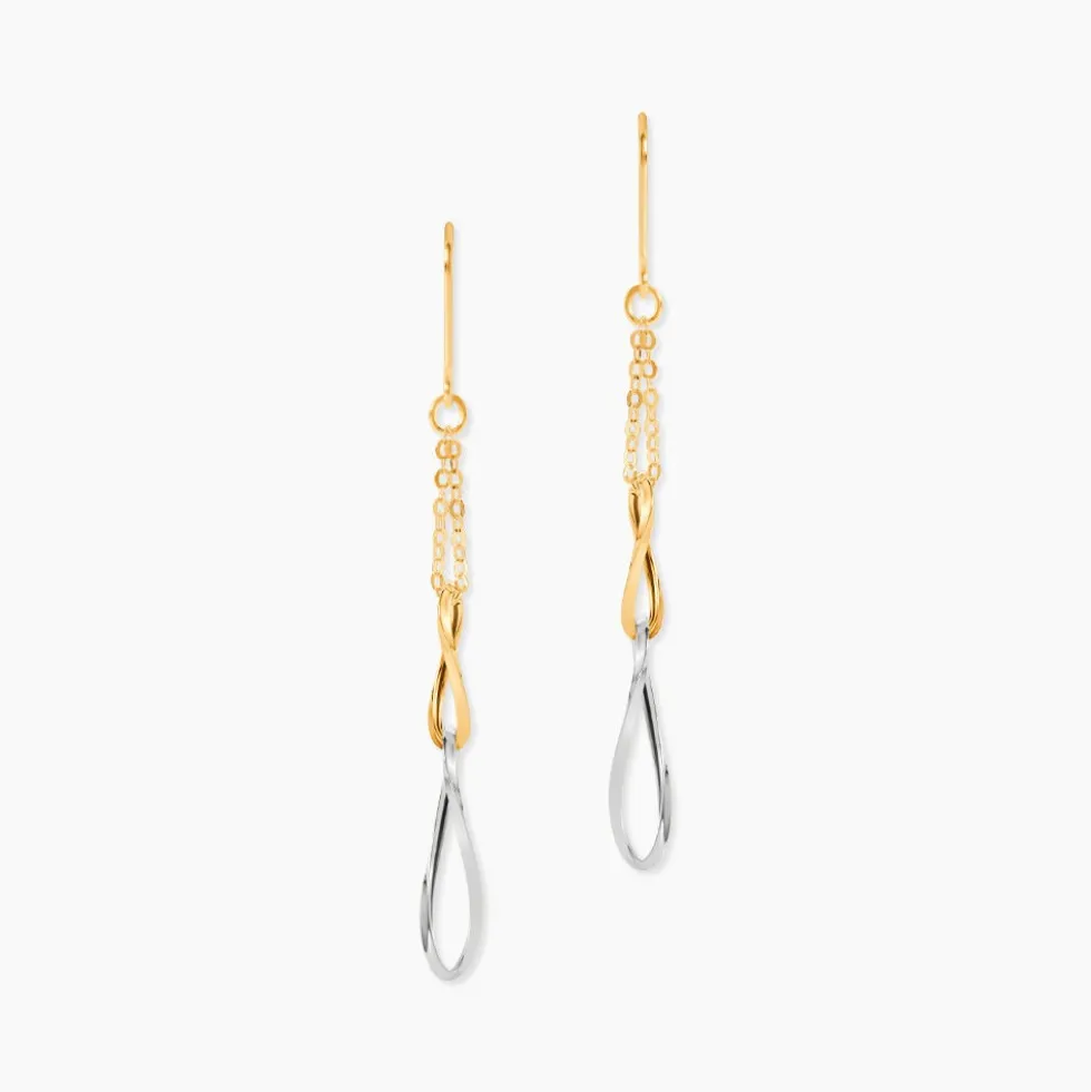 Boucles D'oreilles Pendantes Benedicte Or Bicolore