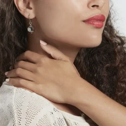 Boucles D'oreilles Pendantes Bilou Acier Blanc