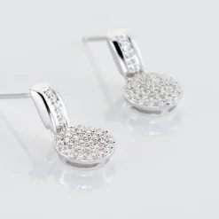 Boucles D'oreilles Pendantes Lisyae Or Blanc Diamant