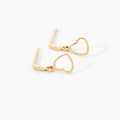 Boucles D'oreilles Pendantes Feryal Pendantes Coeurs Or Jaune