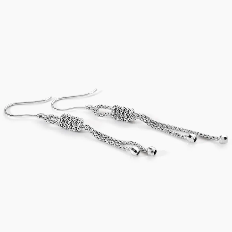 Boucles D'oreilles Pendantes Lassy Argent Blanc
