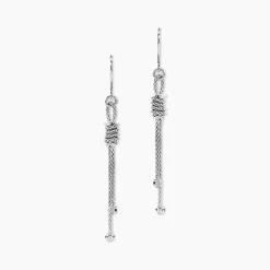 Boucles D'oreilles Pendantes Lassy Argent Blanc