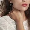 Boucles D'oreilles Pendantes Coline Argent Blanc