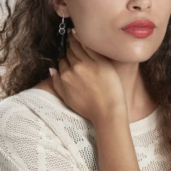 Boucles D'oreilles Pendantes Coline Argent Blanc