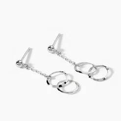 Boucles D'oreilles Pendantes Coline Argent Blanc