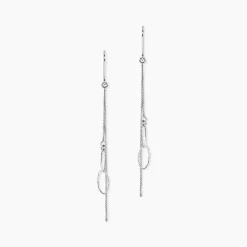 Boucles D'oreilles Pendantes Sybille Argent Blanc