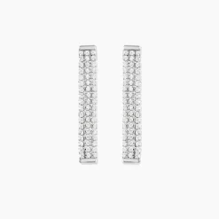 Boucles D'Oreilles Pendantes Serenna Argent Blanc Oxyde De Zirconium