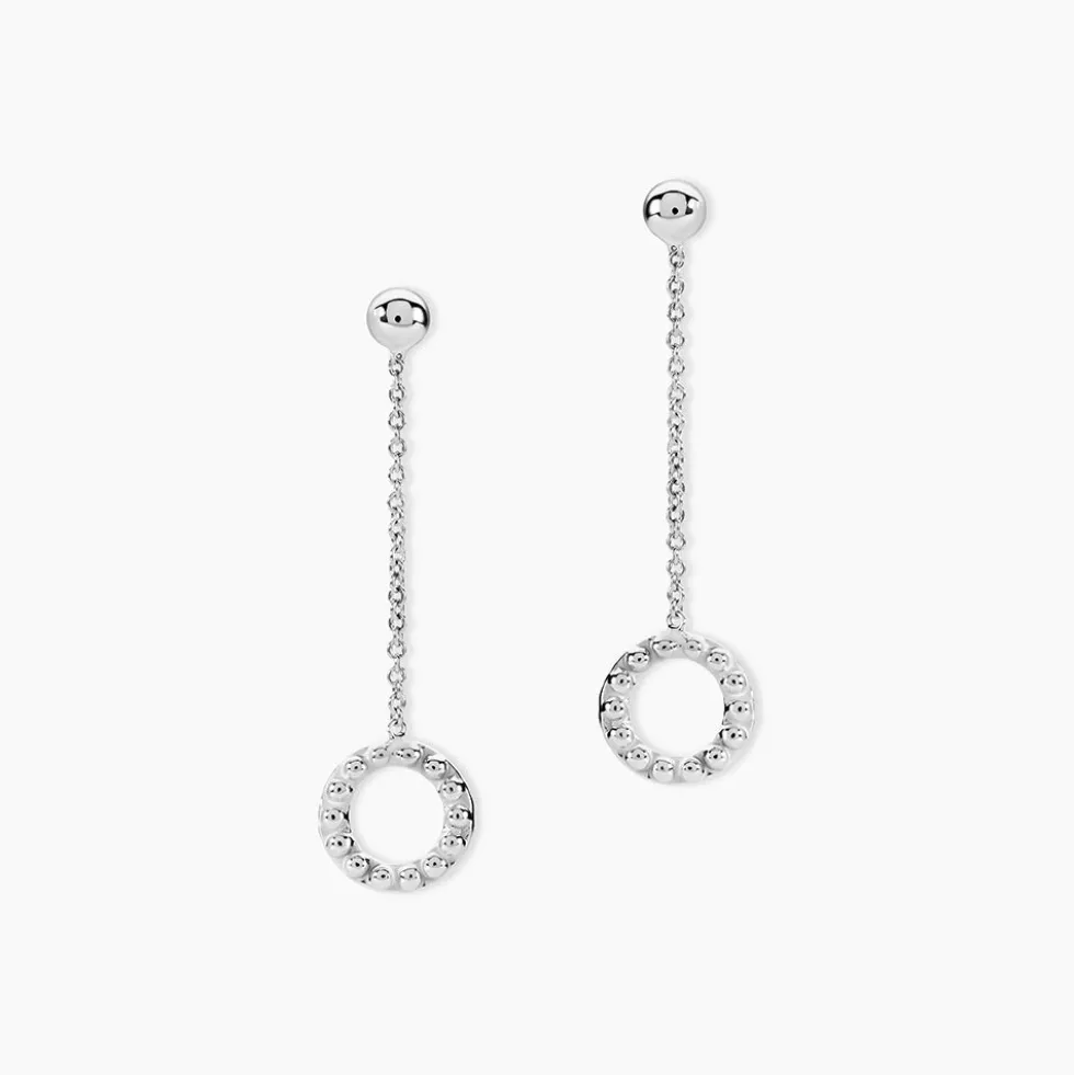 Boucles D'oreilles Pendantes Peytone Argent Blanc