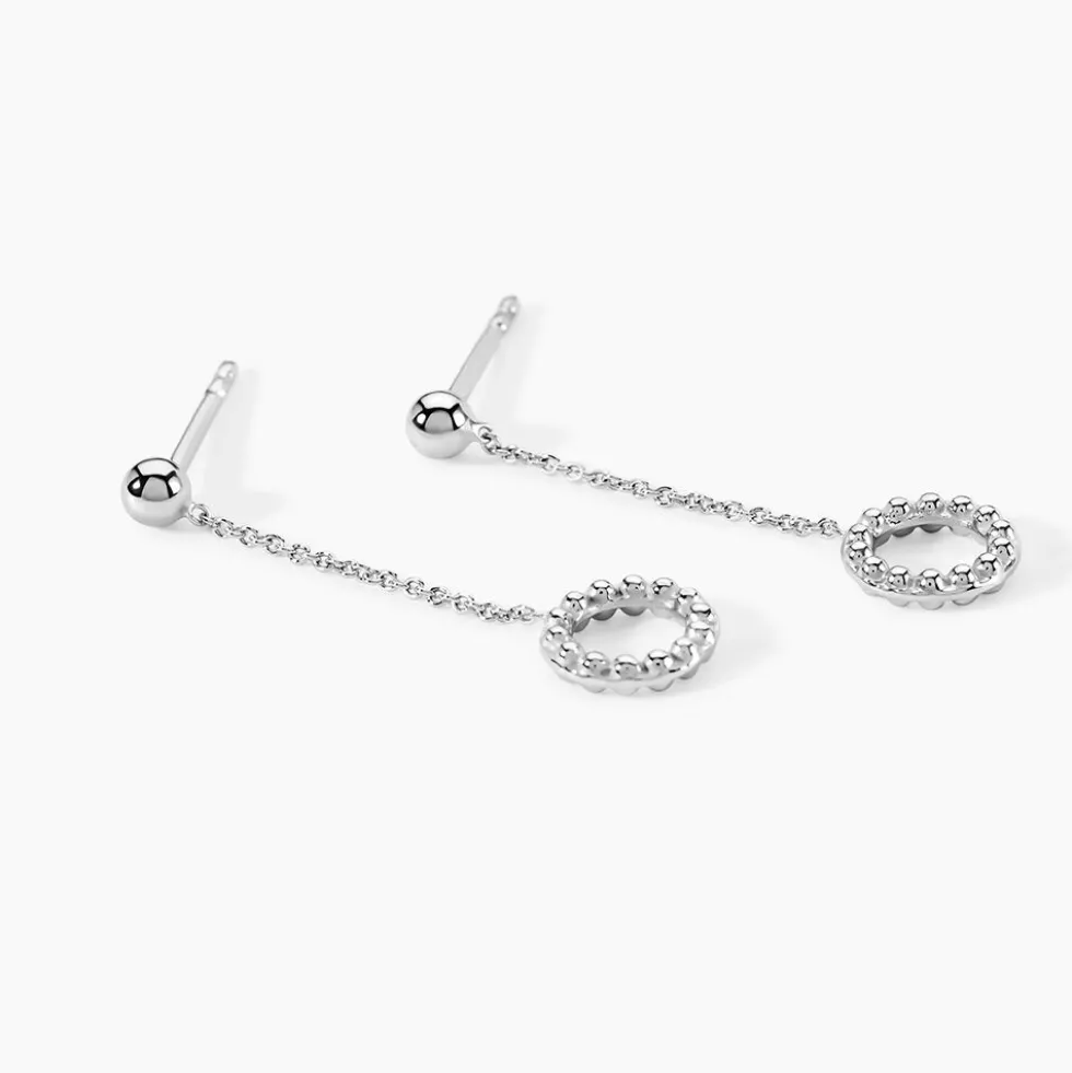 Boucles D'oreilles Pendantes Peytone Argent Blanc