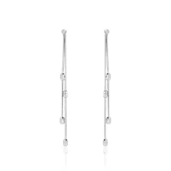 Boucles D'oreilles Pendantes Linda Argent Blanc