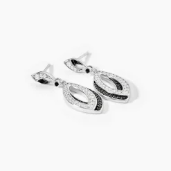 Boucles D'oreilles Pendantes Liv Argent Blanc Oxyde De Zirconium