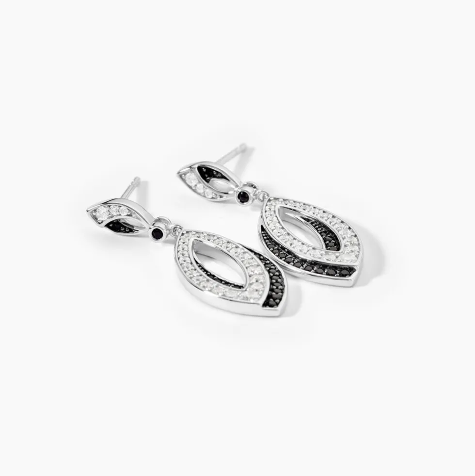 Boucles D'oreilles Pendantes Liv Argent Blanc Oxyde De Zirconium