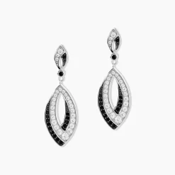 Boucles D'oreilles Pendantes Liv Argent Blanc Oxyde De Zirconium