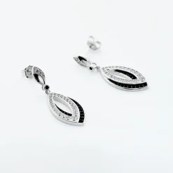 Boucles D'oreilles Pendantes Liv Argent Blanc Oxyde De Zirconium