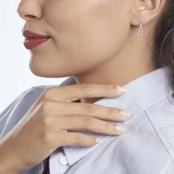 Boucles D'oreilles Pendantes Or Blanc Diamants