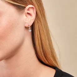 Boucles D'oreilles Pendantes Majestueuse Or Jaune Oxyde De Zirconium