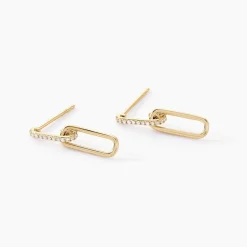 Boucles D'oreilles Pendantes Liaisons Precieuses Or Jaune Diamant