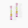 Boucles D'oreilles Pendantes Evasion Argent Blanc Oxyde Pierre