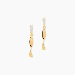 Boucles D'oreilles Pendantes Kristina Or Jaune Oxyde De Zirconium