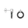 Boucles D'oreilles Pendantes Merelle Argent Blanc Céramique Oxyde