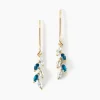 Boucles D'oreilles Pendantes Océan Or Jaune Topaze
