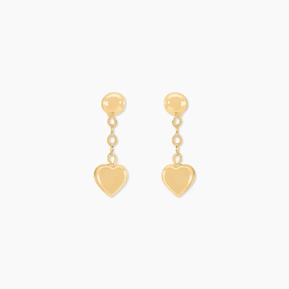 Boucles D'oreilles Pendantes Gavina Pendantes Coeurs Or Jaune