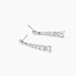 Boucles D'oreilles Pendantes Dervla Argent Rhodié Oxyde De Zirconium