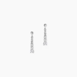 Boucles D'oreilles Pendantes Dervla Argent Rhodié Oxyde De Zirconium