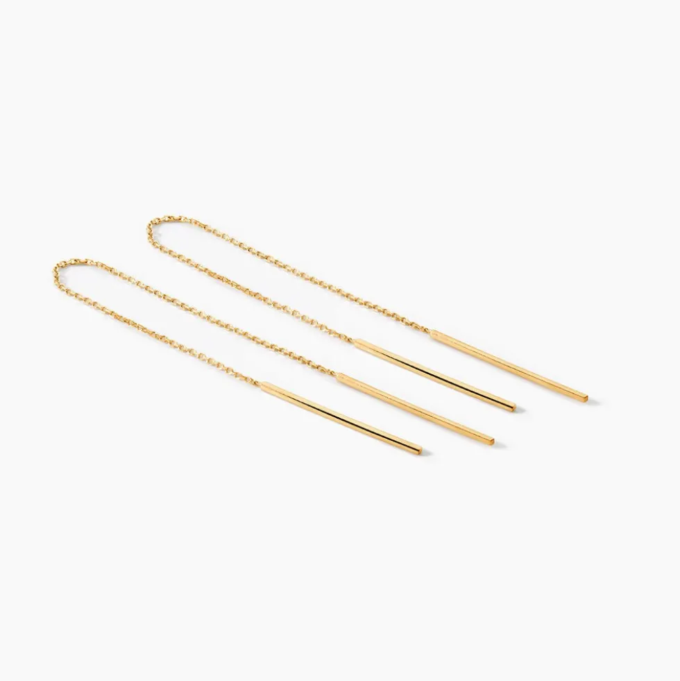 Boucles D'oreilles Pendantes Pura Or Jaune