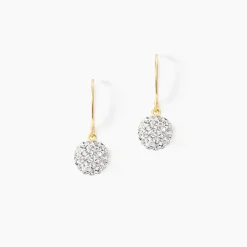 Boucles D'oreilles Pendantes Or Jaune Hepsibah Cristal