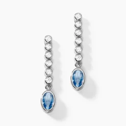 Boucles D'oreilles Pendantes Mayfair Shine Argent Blanc Oxyde