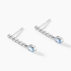 Boucles D'oreilles Pendantes Mayfair Shine Argent Blanc Oxyde